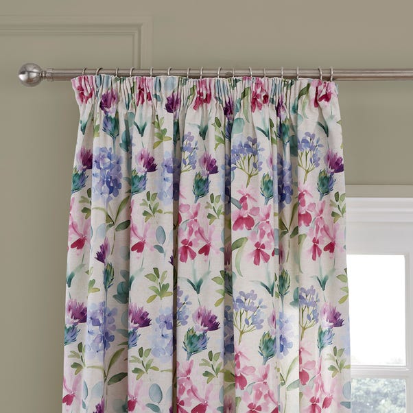 Summer Bloom Natural Pencil Pleat Curtains image 1 of 6