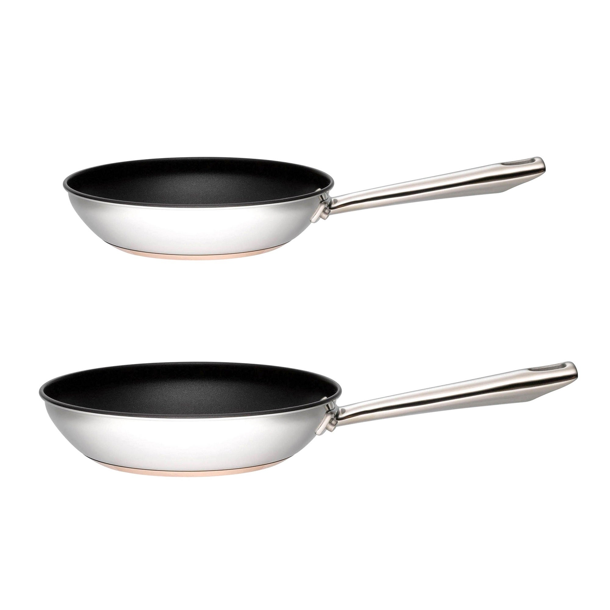 Copper Base Non-Stick Stainless Steel 2 Piece Frying Pan Set