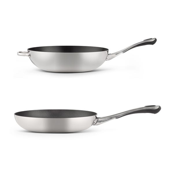 Tri Ply Fry Pan and Wok 2 Piece Set image 1 of 5