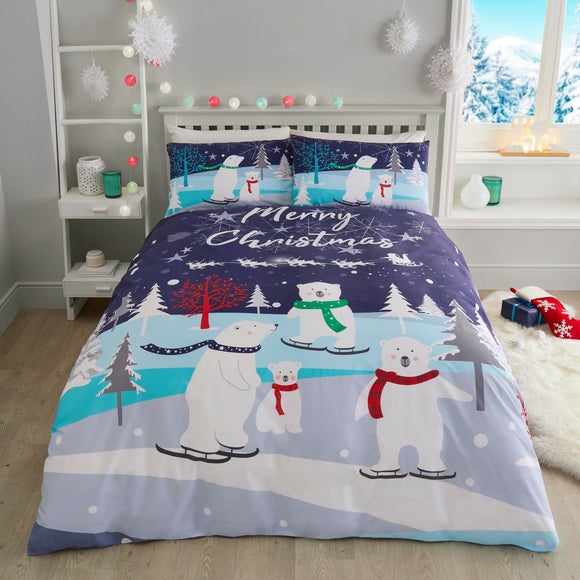 Fusion Christmas Bears Duvet Cover Pillowcase Set