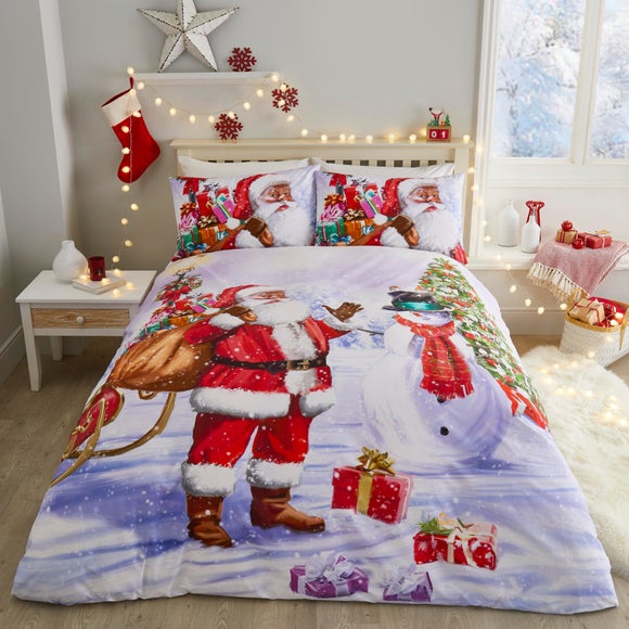 Fusion Santa Snowy Duvet Cover Pillowcase Set