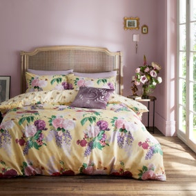 Bridgerton By Catherine Lansfield Wisteria Bouquet Duvet Cover & Pillowcase Set