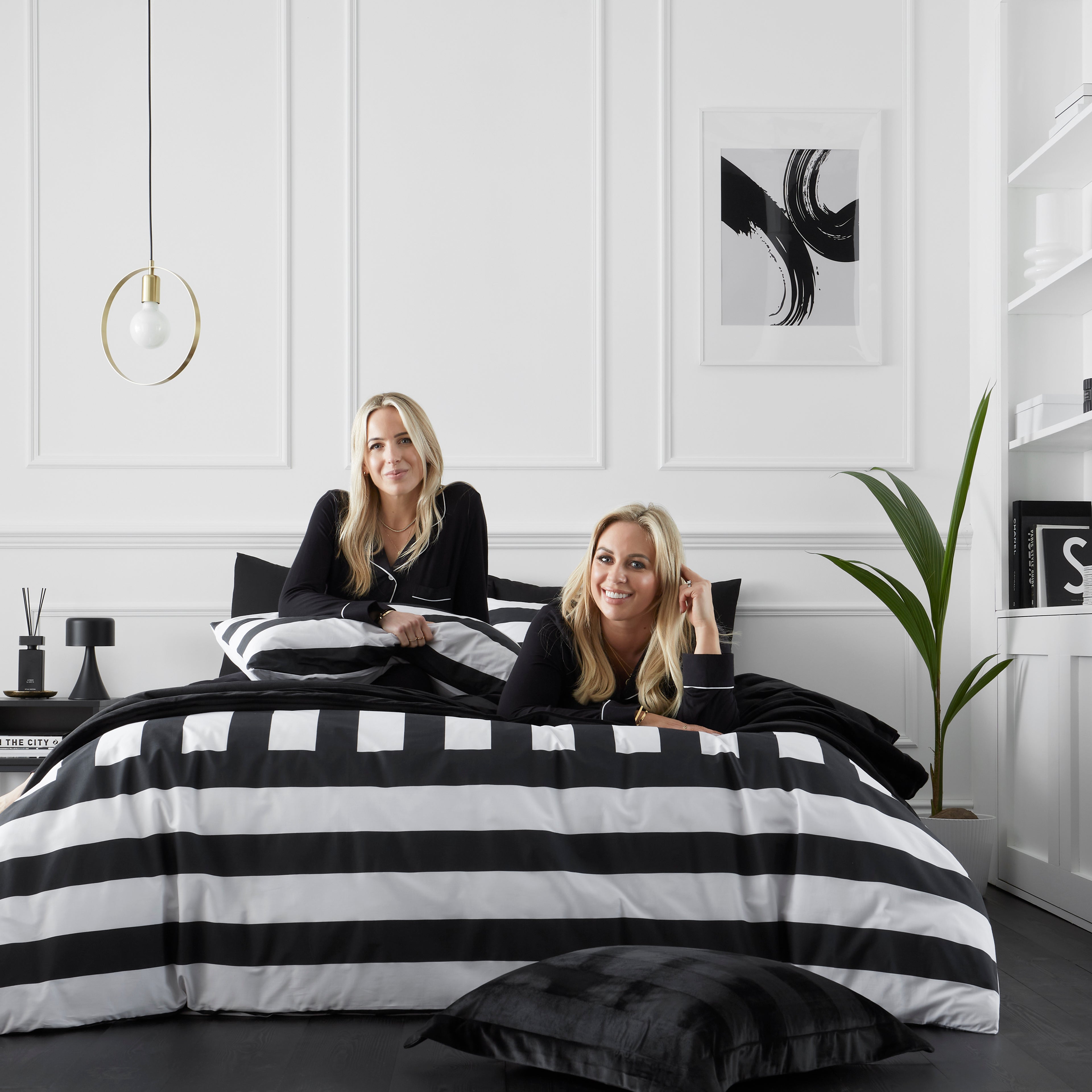 Style Sisters Bold Stripe 100 Cotton Duvet Cover Pillowcase Set Black And White