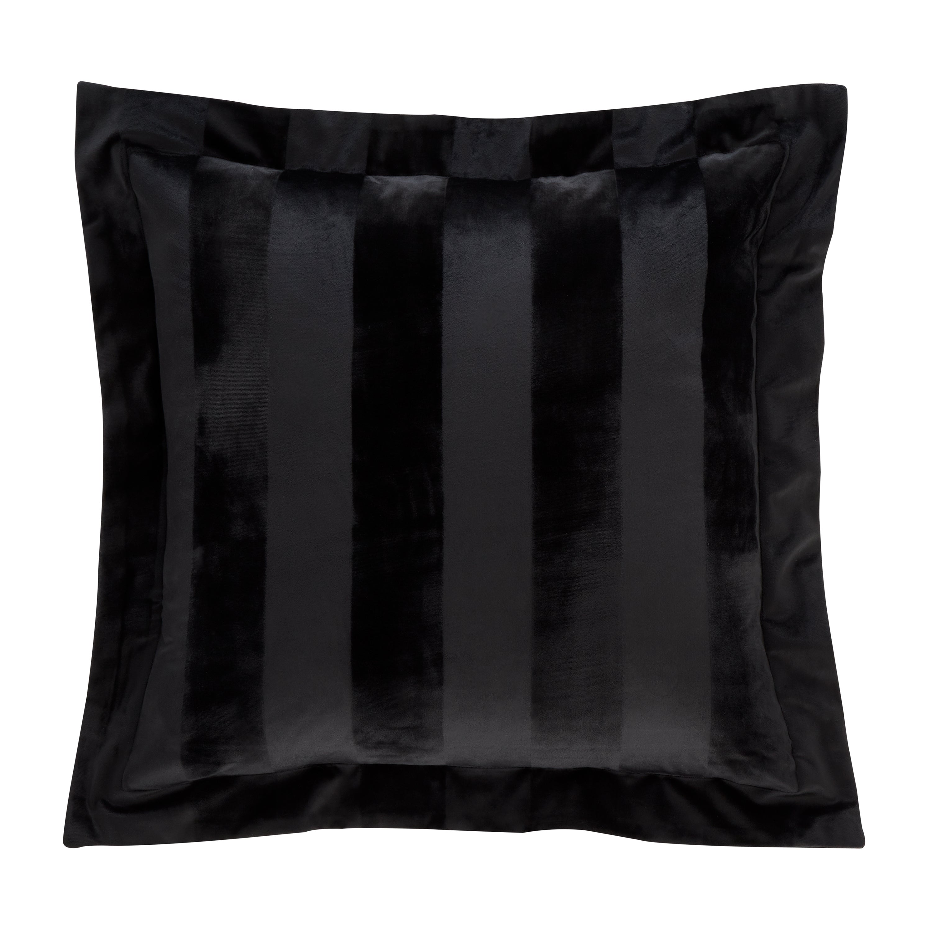 Style Sisters Velvet Stripe Cushion Black