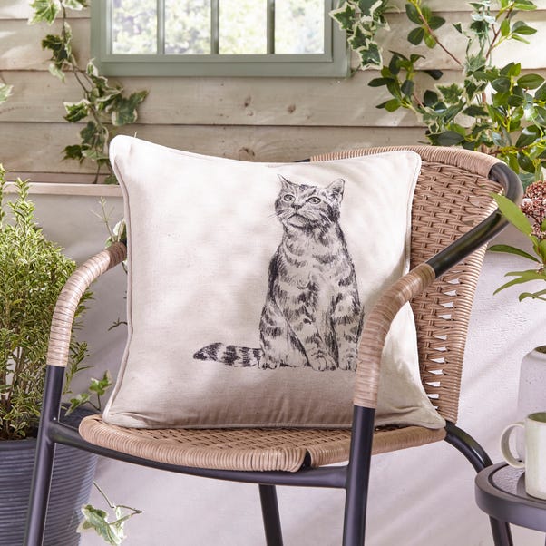 Cat Square Outdoor Cushion image 1 of 2