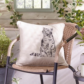 Cat Square Outdoor Cushion