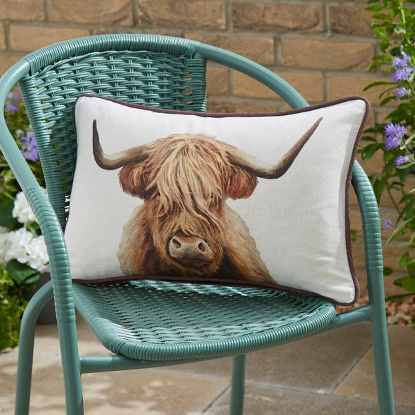 Highland Cow Rectangular Outdoor Cushion image 1 of 2