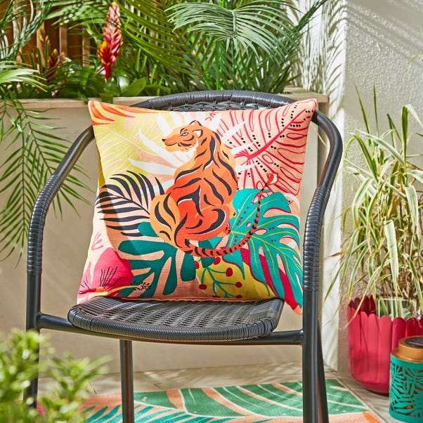 Tiger Tropical Square Outdoor Cushion image 1 of 2