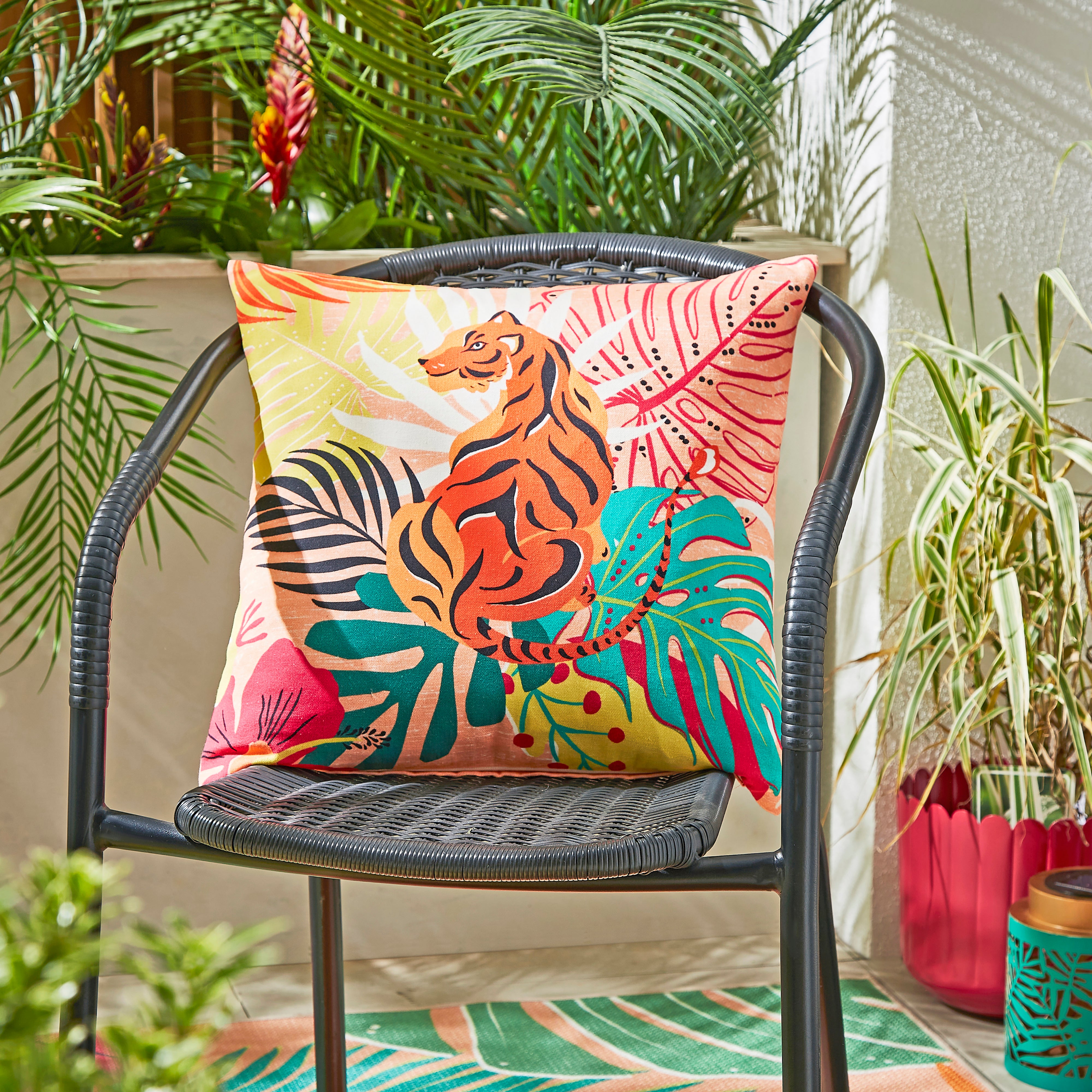 Tiger Tropical Square Outdoor Cushion