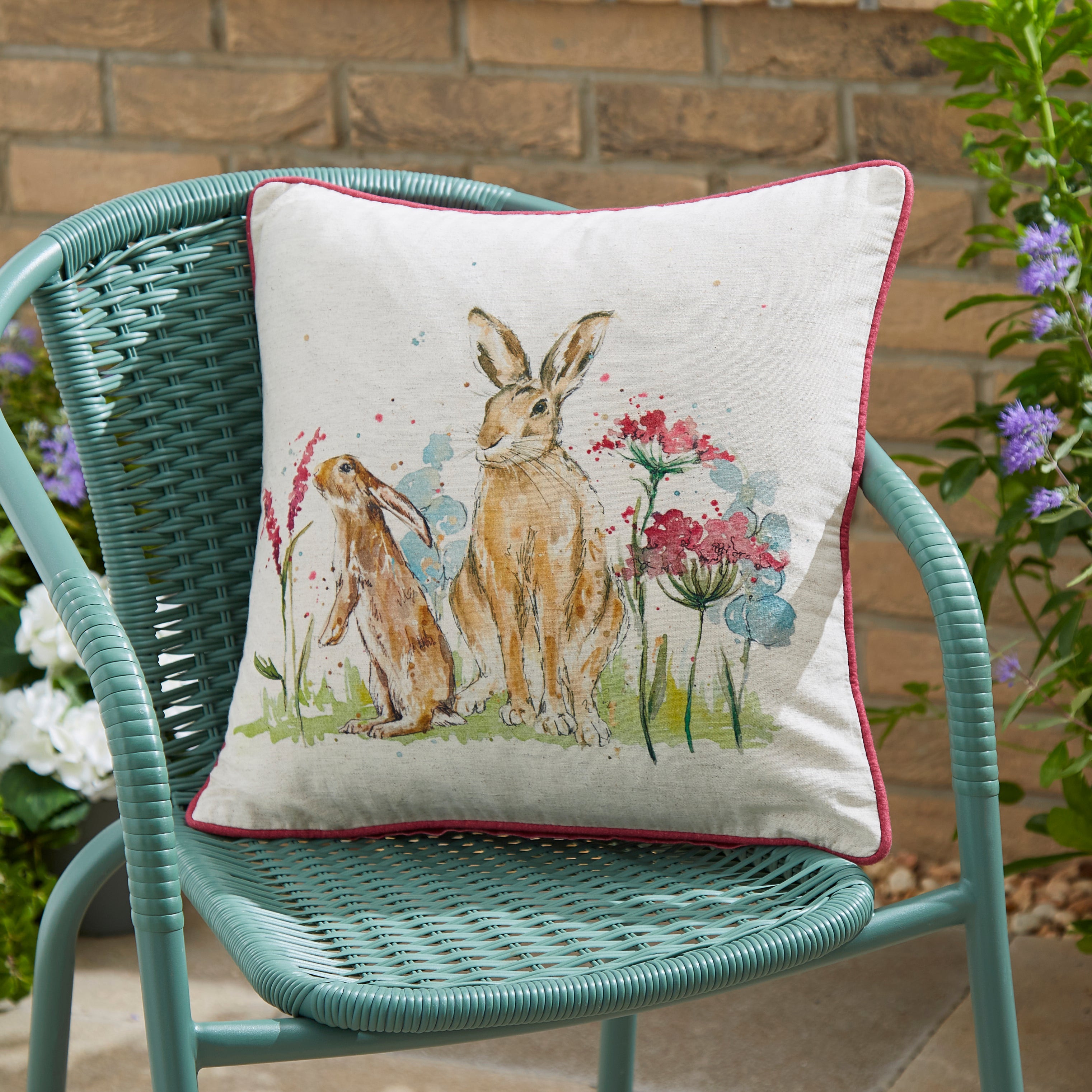 Hares Square Outdoor Cushion