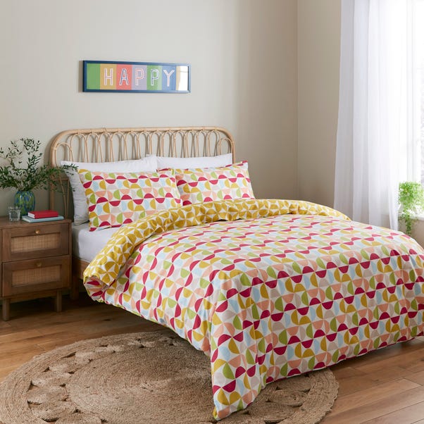 Elements Sten Yellow Duvet Cover and Pillowcase Set image 1 of 7