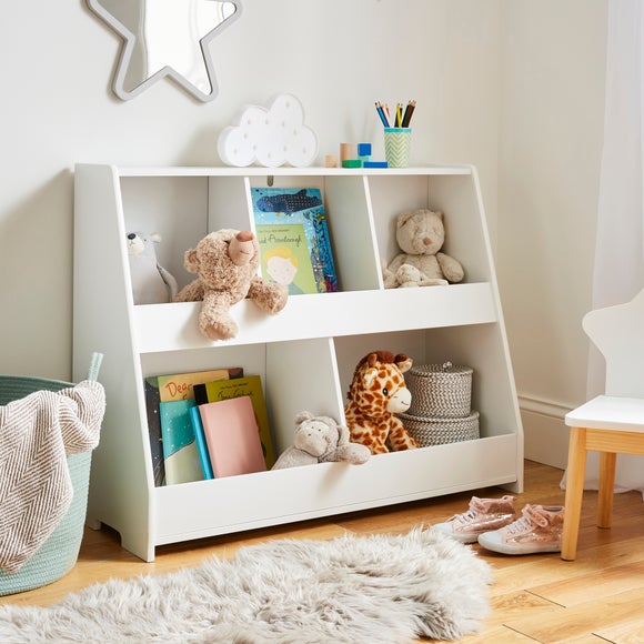 Large toy shop storage shelves