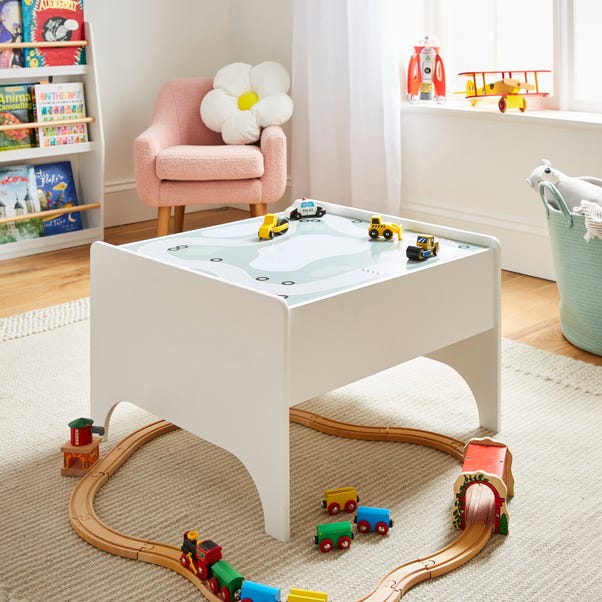 Kids Flynn Racetrack Play Table, White image 1 of 3
