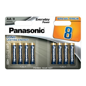 Pack of 8 Panasonic AA Batteries