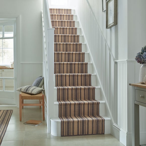Churchgate Drayton Purple Striped Jute Stair Runner Churchgate Drayton Purple