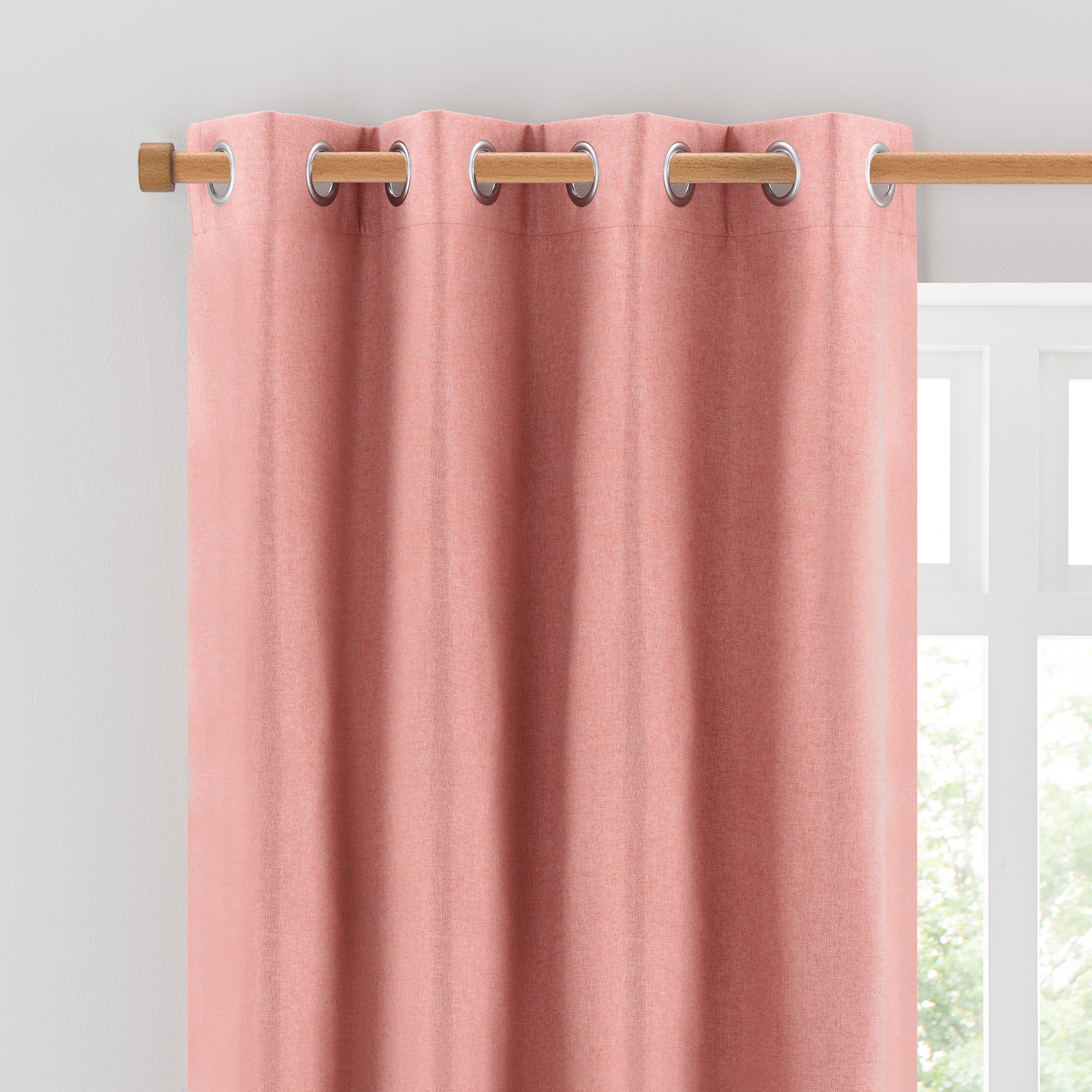 Crushed Velvet Fully Lined Ready Made Tape Top Curtains (Pink)