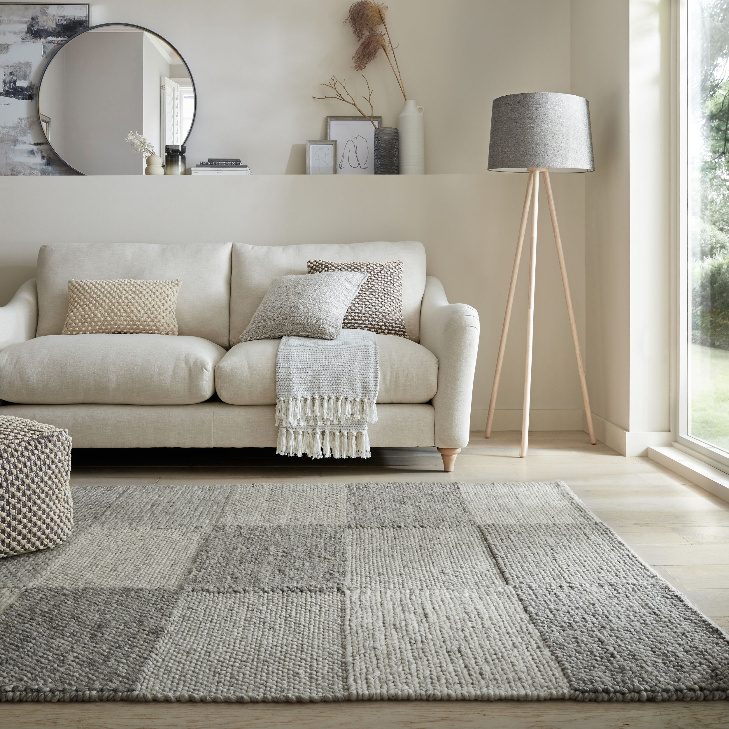 Pebble Patchwork Rug Grey