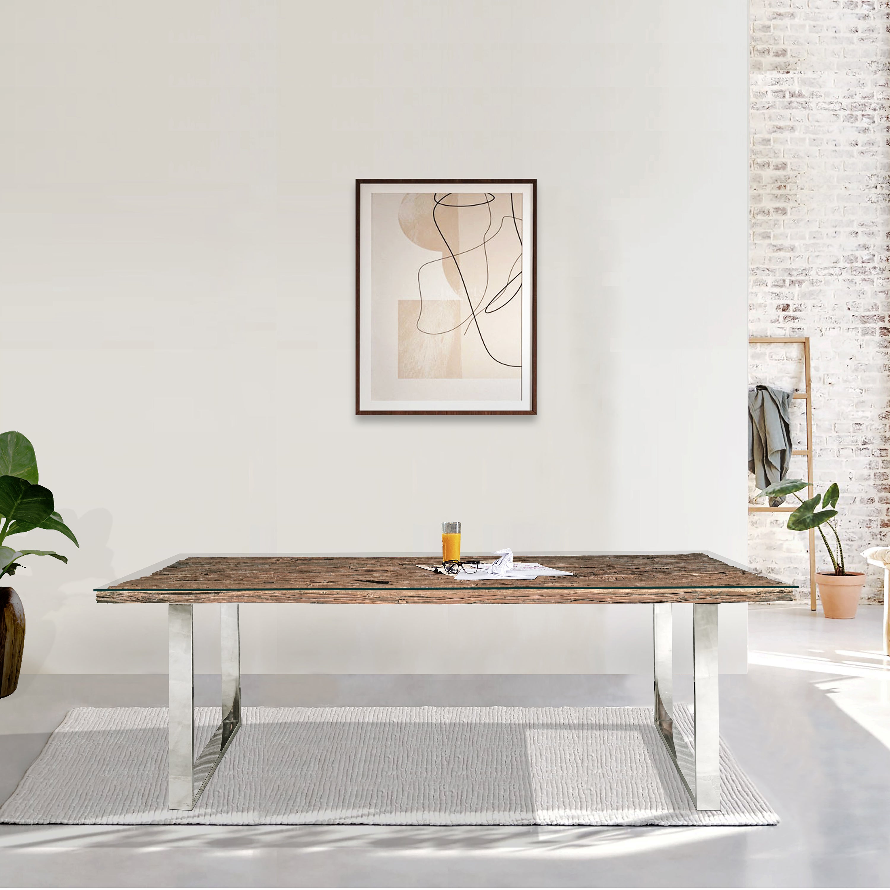 Railway Sleeper 8 Seater Dining Table Natural