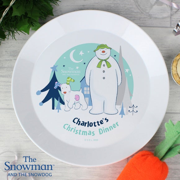 Click to view product details and reviews for Personalised The Snowman And Snowdog Christmas Plate.