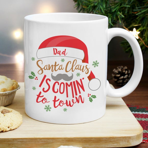 Click to view product details and reviews for Personalised Santa Claus Is Coming To Town Mug.