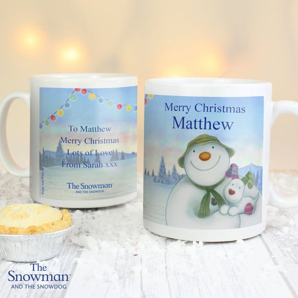 Click to view product details and reviews for Personalised The Snowman And The Snowdog Mug.