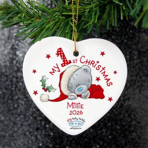 Personalised Me To You My 1st Christmas Ceramic Heart Decoration