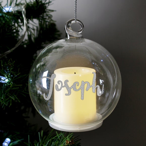 View Personalised Christmas Led Candle Bauble View Personalised Christmas Led Candle Bauble