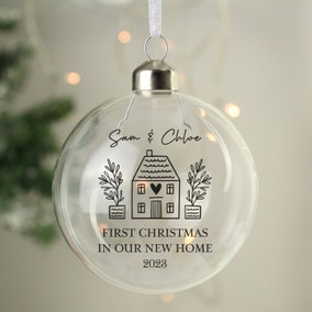 Personalised New Home Glass Bauble 