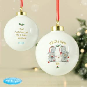 Personalised Me To You Christmas Couples Bauble