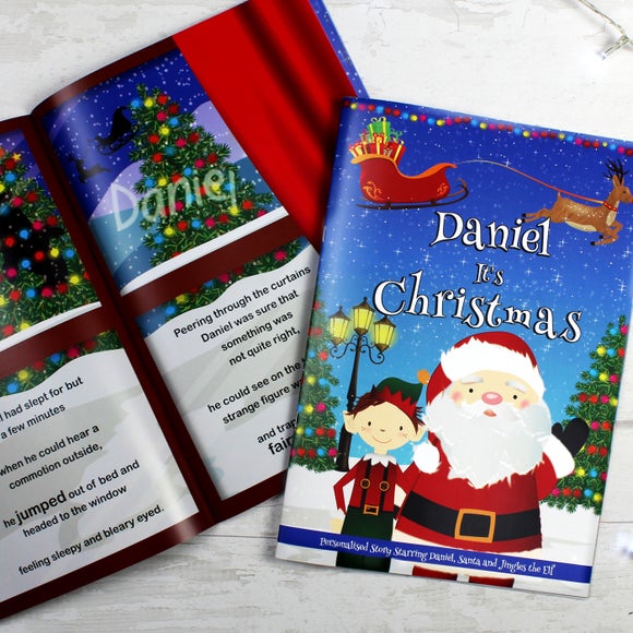 Click to view product details and reviews for Personalised Boys Its Christmas Story Book Featuring Santa And His Elf Jingles.