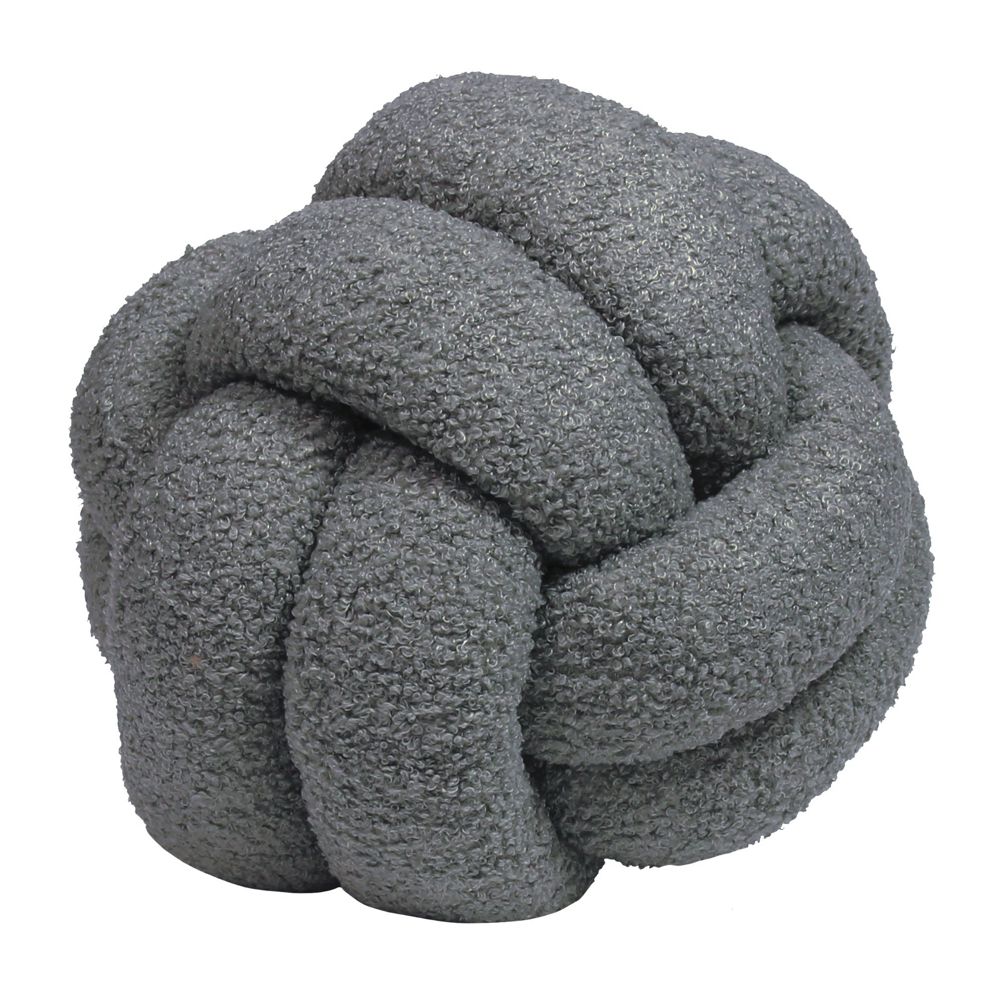 Furn Boucle Knot Round Cushion Grey