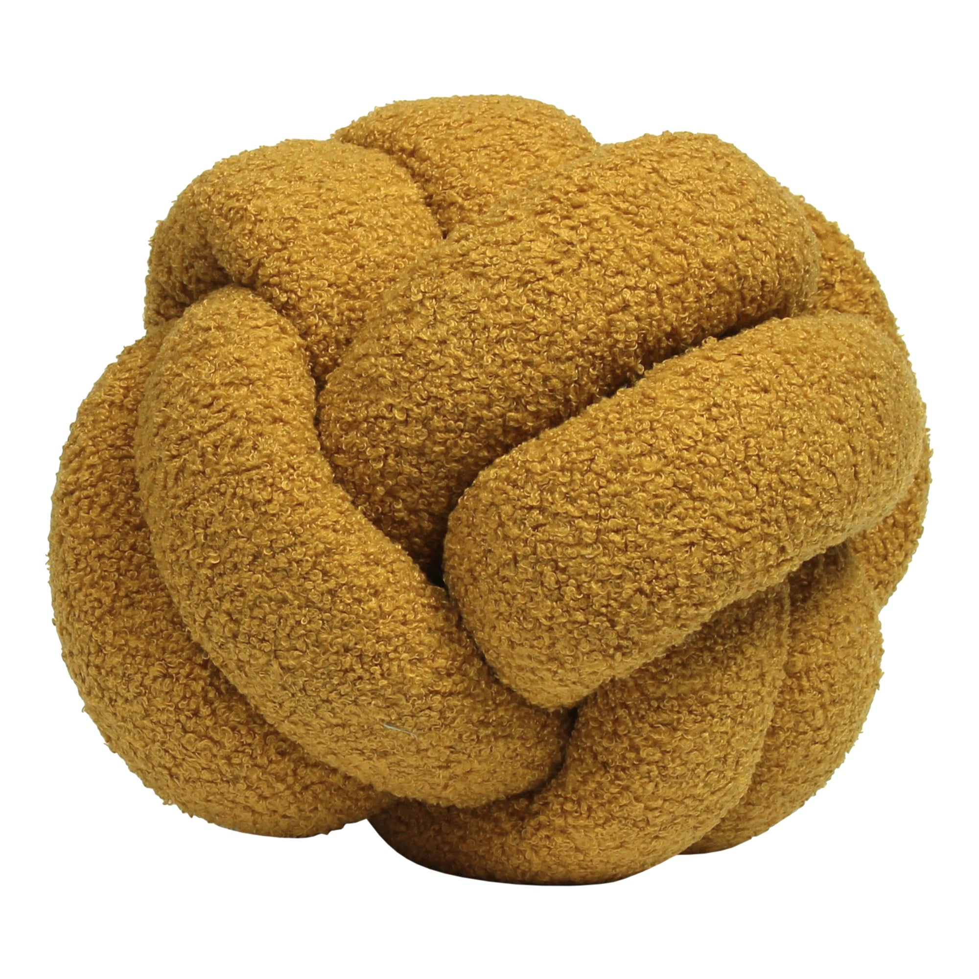 Furn Boucle Knot Round Cushion Yellow