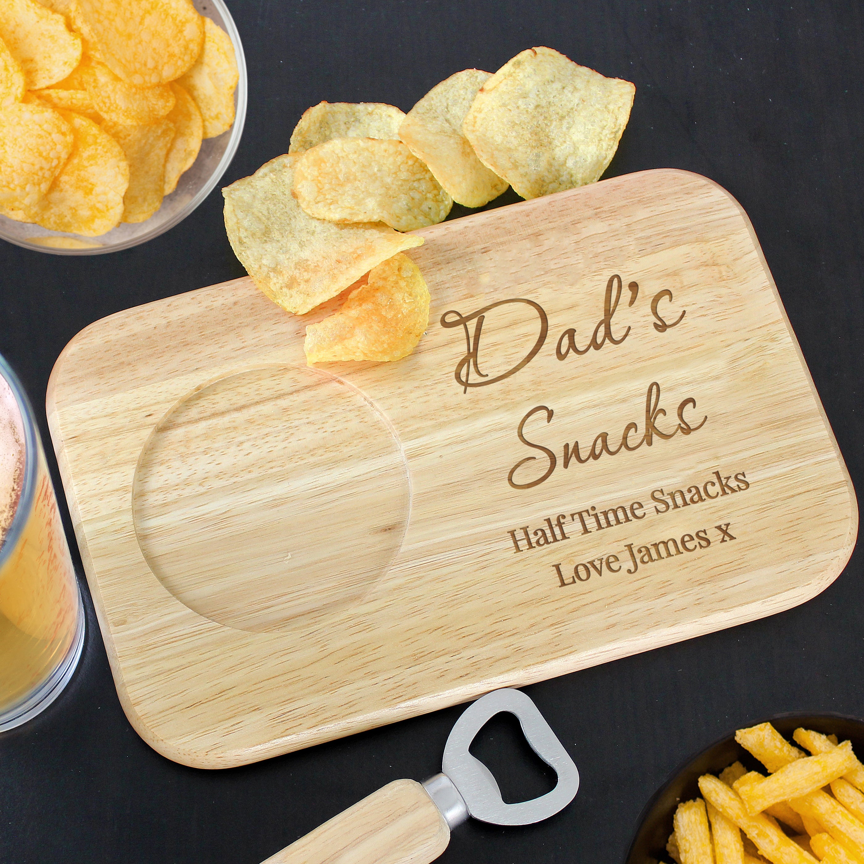 Photos - Other tableware STUDIO Personalised Wooden Coaster Tray Natural 
