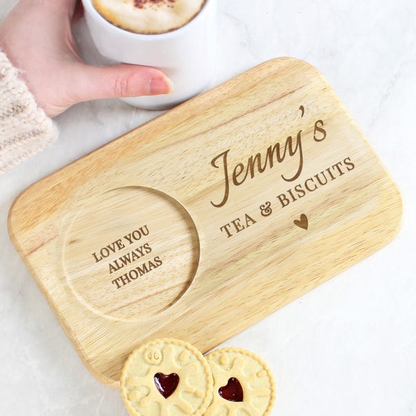 Personalised Heart Design Wooden Coaster Tray image 1 of 4