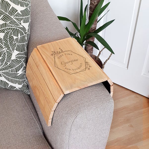 Personalised Take Time For Yourself Wooden Sofa Tray image 1 of 5