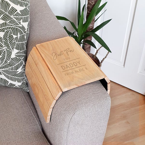 Personalised Classic Wooden Sofa Tray image 1 of 4