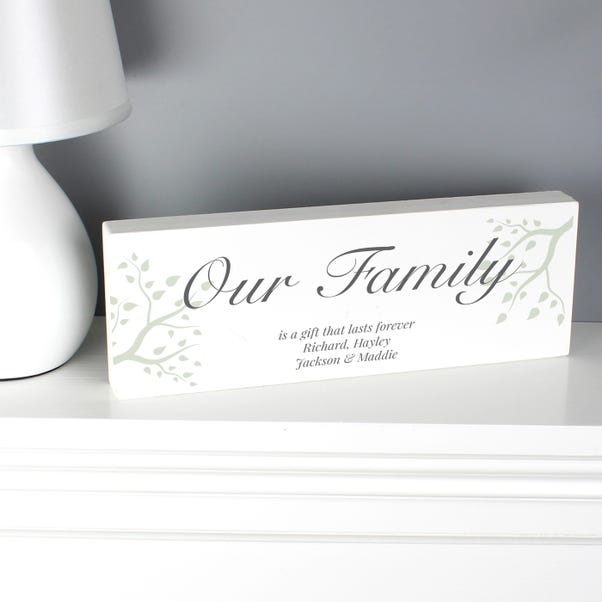 Personalised Branches Wooden Block Sign Ornament image 1 of 7