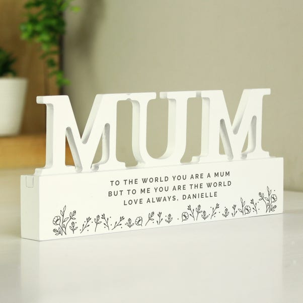 Personalised Floral Wooden Mum Ornament image 1 of 4
