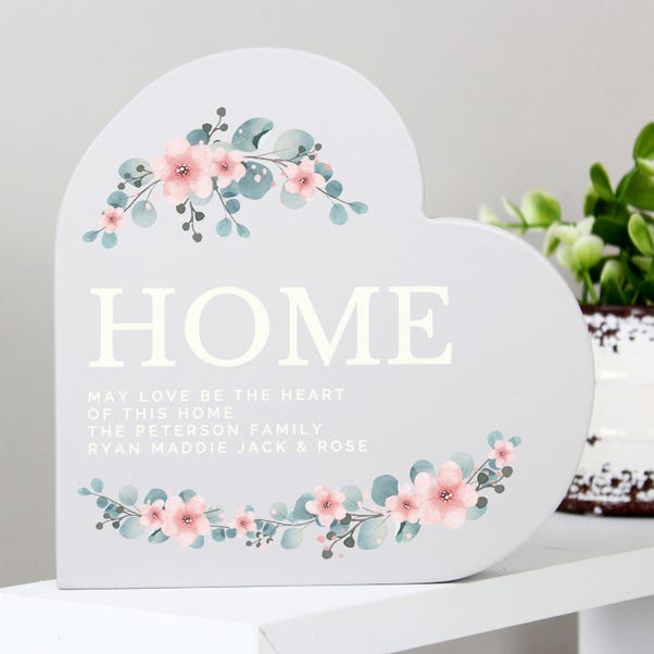 Personalised Floral Free Standing Heart Ornament image 1 of 5
