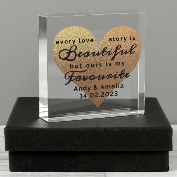 Personalised Every Love Story Is Beautiful Crystal Token image 1 of 3