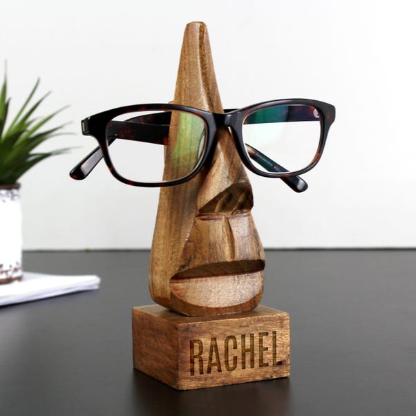 Personalised Name Wooden Nose Shaped Glasses Holder image 1 of 3
