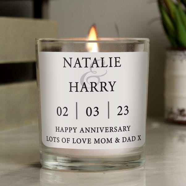 Personalised Couples Design Jar Candle image 1 of 5