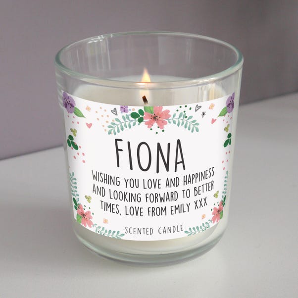 Personalised Floral Design Jar Candle image 1 of 4