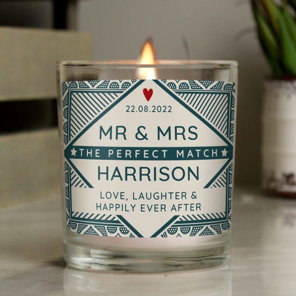 Personalised The Perfect Match Jar Candle image 1 of 3