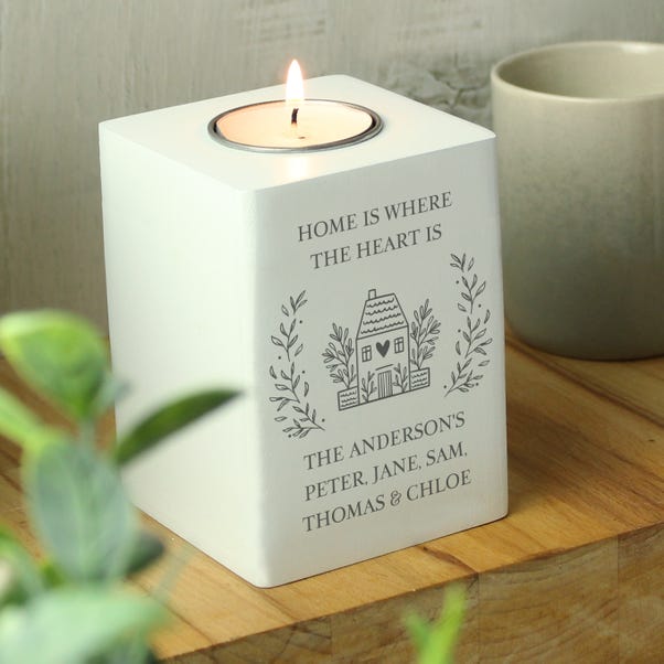 Personalised Home Wooden Tealight Holder image 1 of 3