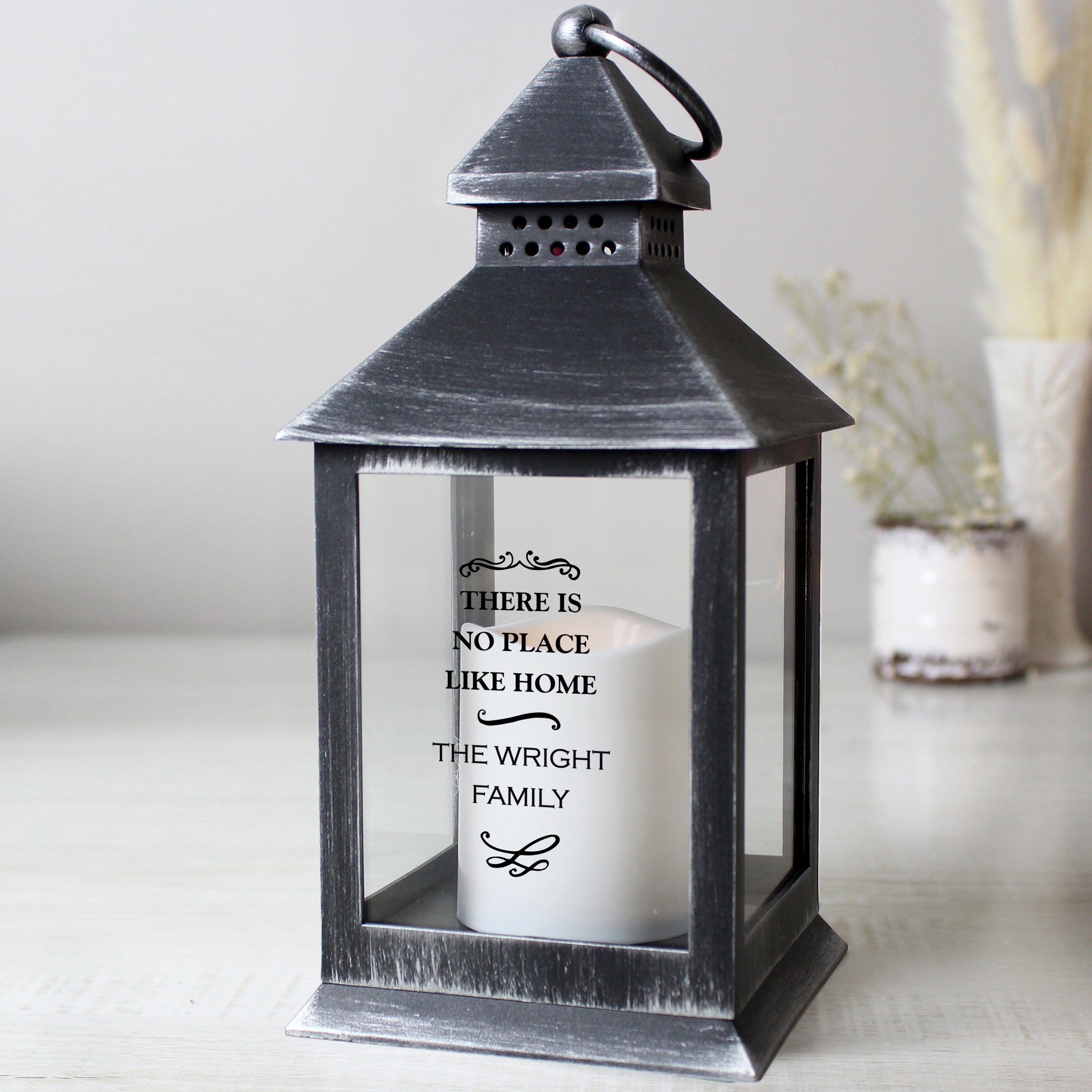 Personalised Antique Scroll Lantern Black