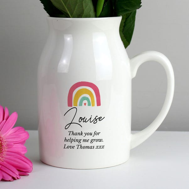 Personalised Rainbow Flower Jug Vase image 1 of 3