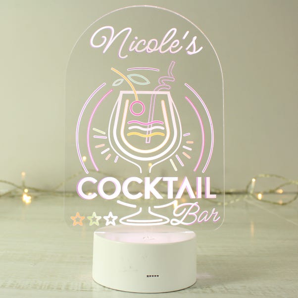 Personalised Cocktail Colour Changing Night LED Light  image 1 of 5