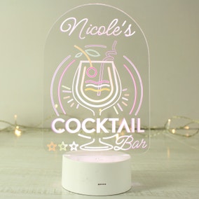 Personalised Cocktail Colour Changing Night LED Light 