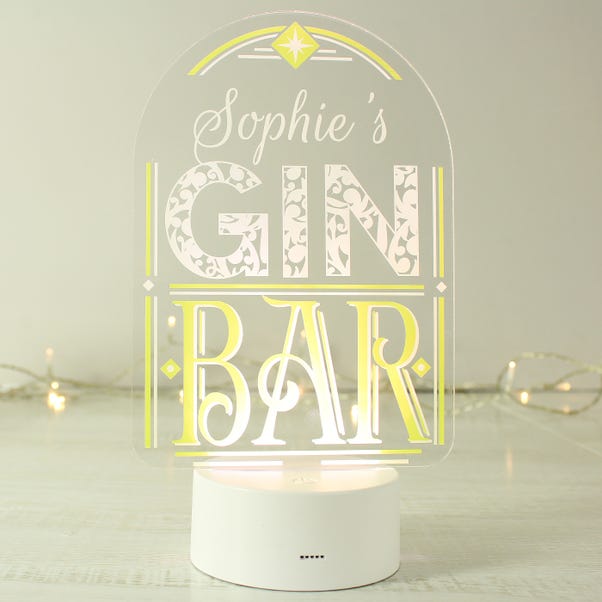 Personalised Gin Bar Colour Changing Night LED Light  image 1 of 5